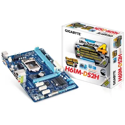GIGABYTE H61M-DS2H H61 DDR3 VGA GLAN 1155p  