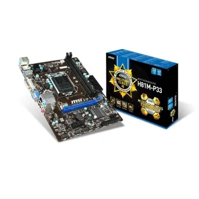 MSI H81M-P33 DDR3 VGA DVI GLAN SATA3 USB3.0 1150p 