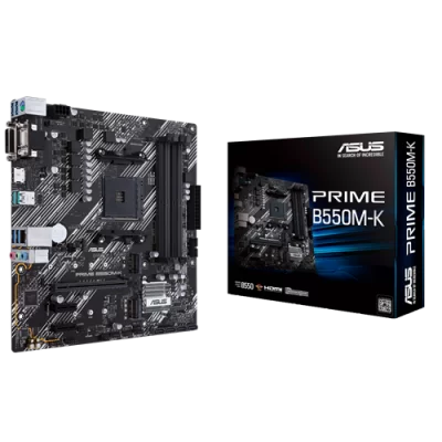 ASUS PRIME B550M-K DDR4 4600MHZ 1XVGA 1XHDMI 1XDVI 2XM.2 USB 3.2 MATX AM4 (AMD AM4 5000/4000 G/3000 SERİSİ İLE UYUMLU)  