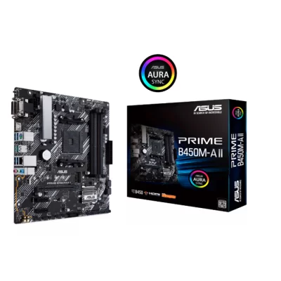 ASUS PRIME B450M-A II DDR4 4400MHZ 1XVGA 1XHDMI 1XDVI 1XM.2 USB 3.2 MATX AM4 (1.,2. VE 3.NESİL İŞLEMCİ UYUMLU)  