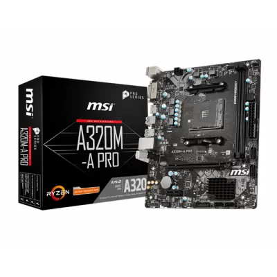 MSI A320M-A PRO DDR4 3200MHZ 1XHDMI 1XDVI USB 3.2 MATX AM4 