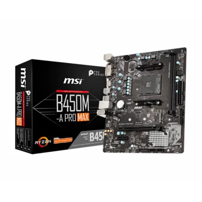 MSI B450M-A PRO MAX DDR4 3466MHZ 1XHDMI 1XDVI M.2 MATX AM4 (1.,2.,3. NESİL AMD UYUMLU)  