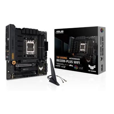 ASUS TUF GAMING B650M-PLUS WIFI DDR5 6400MHZ 1XHDMI 1XDP 2XH.2 USB 3.2 MATX AM5 ( AMD AM5 7000 SERİSİ İLE UYUMLU )  