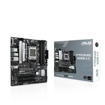 ASUS PRIME B650M-A II DDR5 6400MHZ 1XVGA 1XHDMI 1XDP 2XM.2 USM 3.2 MATX AM5 ( AMD AM5 7000 SERİSİ İLE UYUMLU ) 