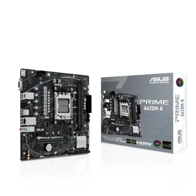 ASUS PRIME A620M-K DDR5 6400MHZ 1XVGA 1XHDMI 1XM.2 USB 3.2 MATX AM5 ( AMD AM5 7000 SERİSİ İŞLEMCİ UYUMLU)  