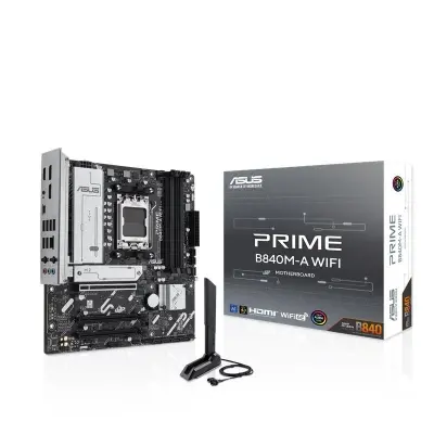 ASUS PRIME B840M-A WIFI DDR5 7600MT/S 1XHDMI 2XDP 3XM.2 AM5 (AMD AM5 9000/ 8000/ 7000 SERİ İŞLEMCİ UYUMLU) 