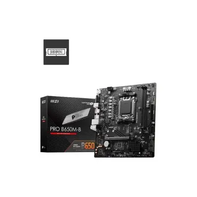 MSI PRO B650M-B DDR5 6800MHZ 1XVGA 1XHDMI 1XM.2 USB 3.2 AM5 MATX (AMD AM5 7000 SERİSİ İLE UYUMLU )  