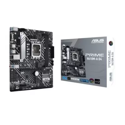 ASUS PRIME H610M-A D4 DDR4 3200MHZ 1XVGA 1XHDMI 1XDP 2XM.2 USB 3.2 MATX 1700P (12. / 13. VE 14. NESİL İŞLEMCİ UYUMLU)  