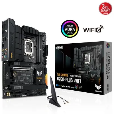 ASUS TUF GAMING B760-PLUS WIFI DDR5 7200MHZ 1XHDMI 1XDP 3XM.2 USB 3.2 ATX 1700P (13. VE 12.NESİL İŞLEMCİ UYUMLU)  