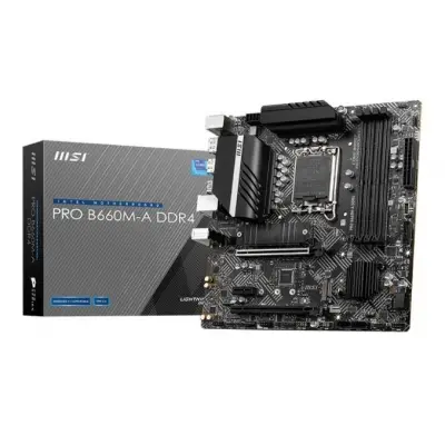 MSI PRO B660M-A DDR4 4800MHZ 2XHDMI 2XDP 2XM.2 USB 3.2 MATX 1700P (12. VE 13.NESİL İŞLEMCİ UYUMLU)  