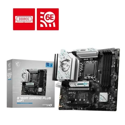 MSI B760M GAMING PLUS WIFI DDR5 6800MHZ 2XHDMI 2XDP 2XM.2 USB 3.2 MATX 1700P (12. / 13. VE 14. NESİL İLE UYUMLU)  