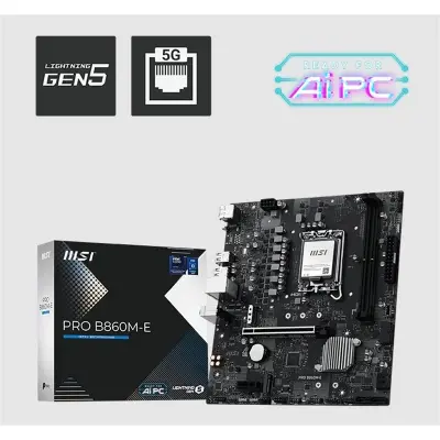 MSI PRO B860M-E DDR5 9066MHZ 1XHDMI 1XDP 2XM.2 USB MATX 1851P(INTEL ULTRA PROCESSORS SERIES 2) 