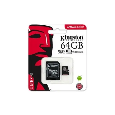 64 GB KINGSTON MICRO SDCS/64GB SD CLASS10 80MB 