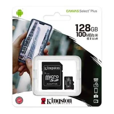 128 GB KINGSTON MICRO SD CARD CL10 CANVAS SELECT SDCS2/128GB 