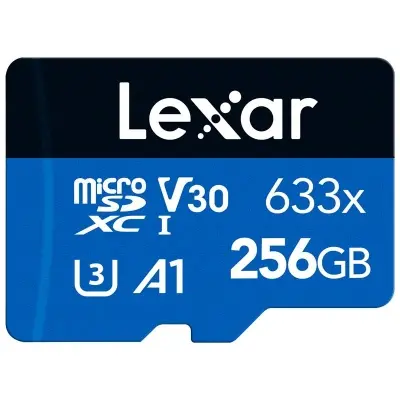 256GB LEXAR NLSDMI256BB633A 633X MICROSDXC HIGH-PERFORMANCEC10 A1 V30 U3 HAFIZA KARTI 