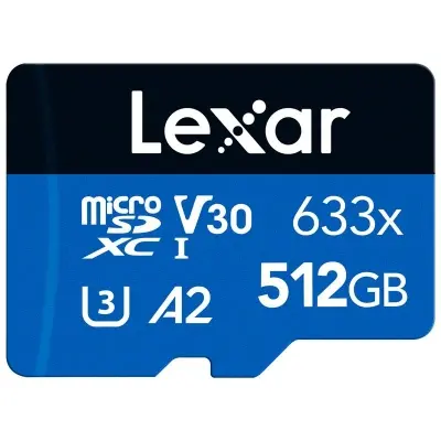 512GB LEXAR NLSDMI512BB633A 633X HIGH-PERFORMANCE MICROSDXC™ UHS-I C10 HAFIZA KARTI  