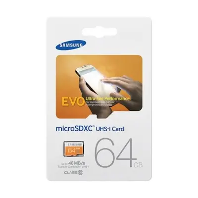 64 GB SAMSUNG mSD EVO CLS10 ADAPTÖRLÜ MB-MP64DA/TR 