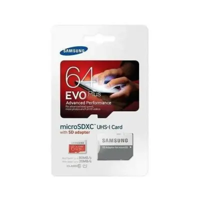 64 GB SAMSUNG mSD EVO PLUS C10 ADPT. MB-MC64DA/TR 