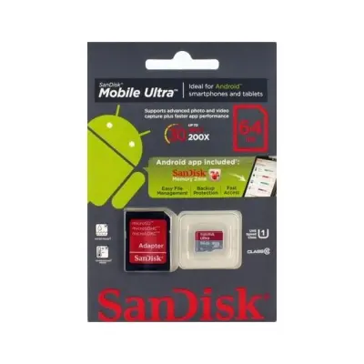SANDISK 64GB ULTRA MICR SDHC C10 SDSDQUA-064G-U46A 