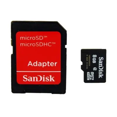 8GB SANDISK MICROSD C4 SDSDQM-008G-B35A +ADAPT 