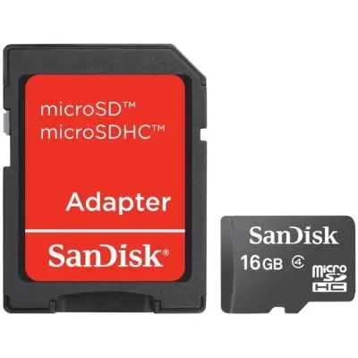 16GB SANDISK MICROSD C4 SDSDQM-016G-B35A +ADAPT 