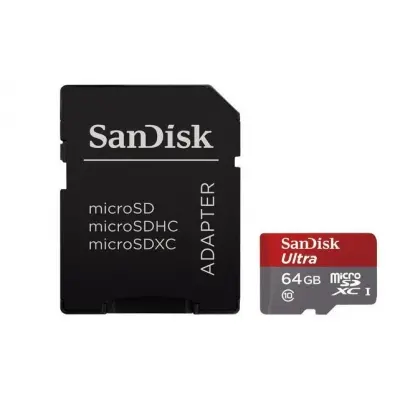 64GB SANDISK MICROSD SDSDQUAN-064G-G4A 48MB/s +ADP 