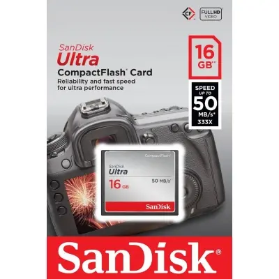 16 GB SANDISK SDCFHS-016G-G46 CF KART 50Mb/s ULTRA 