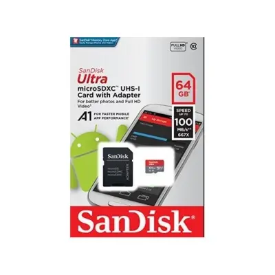 64 GB MICRO SD 98MB/S SANDISK SDSQUAR-064G-GN6MA 
