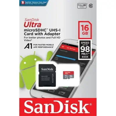 16 GB MICRO SD ANDROID SANDISK SDSQUAR-016G-GN6MA 