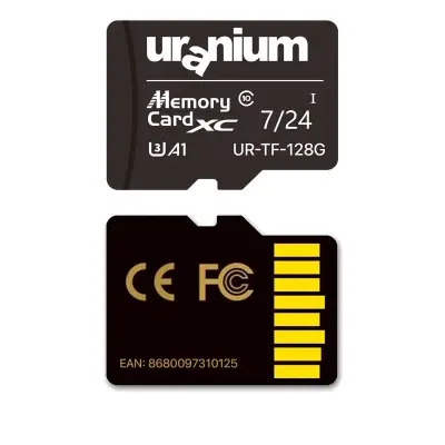 128 GB URANIUM UR-TF-128G MICRO SD CARD U3 7/24 SURVEILLANCE 100/50MBS INDUSTRIAL HAFIZA KARTI (3 YIL GARANTİ)  