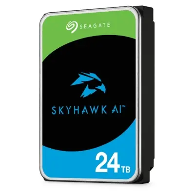 24 TB SEAGATE 3.5 SKYHAWK AI SATA 512MB 7/24 GUVENLIK ST24000VE002 (5 YIL RESMI DIST GARANTILI) 