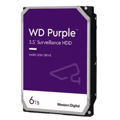 6 TB WD 3.5 PURPLE SATA3 5400RPM 64MB 7/24 GUVENLIK WD64PURZ (3 YIL RESMI DIST GARANTILI)  