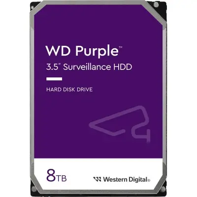 8 TB WD 3.5 PURPLE SATA3 5640RPM 256MB 7/24 GUVENLIK WD85PURZ (3 YIL RESMI DIST GARANTILI)  