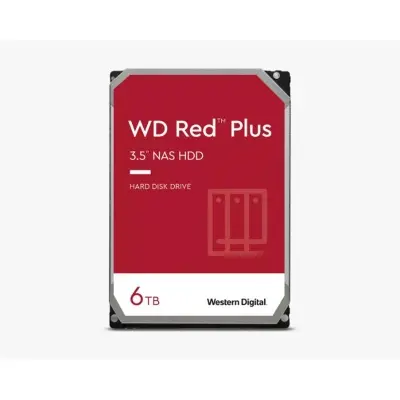 6 TB WD 3.5 RED PLUS SATA3 5400RPM 64MB WD60EFPX (RESMI DIST GARANTILI) 