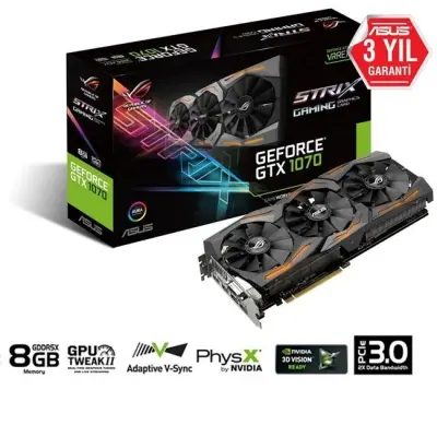 ASUS STRIX-GTX1070-8G-GAMING 8GB 256B DVI2HDMI2DP 