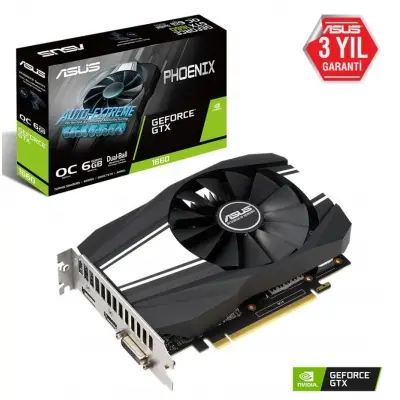 ASUS GEFORCE PH-GTX1660-O6G 6GB GDDR5 192BIT 1XHDMI 1XDP 1XDVI EKRAN KARTI 