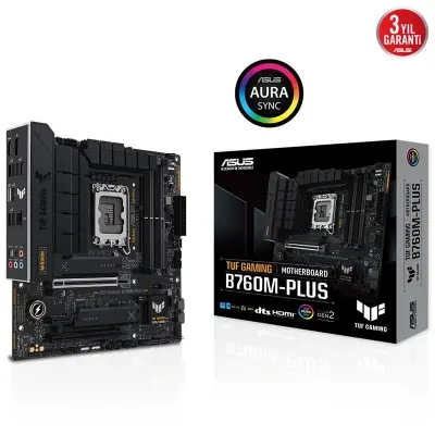 ASUS TUF GAMING B760M-PLUS DDR5 7200MHZ 1XHDMI 1XDP 2XM.2 MATX 1700P (12. / 13. VE 14. NESİL İŞLEMCİ UYUMLU)  