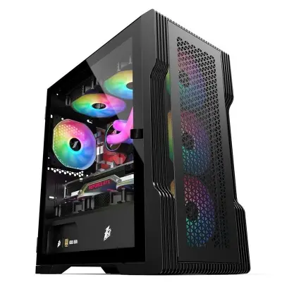1ST PLAYER TRILOBITE T3 SİYAH 600W 80+ ARGB 4X12CM FAN TEMPERLİ CAM MESH USB 3.0 M-ATX KASA 