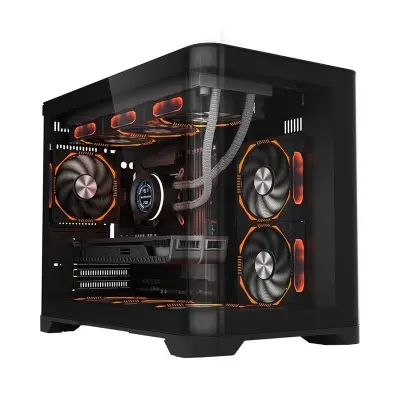 1ST PLAYER UVIEW UV6 SİYAH 750W 80+ SILVER ATX 3.1 ARGB 3X12CM FAN PANORAMİK TEMPERLİ CAM USB 3.0 M- 