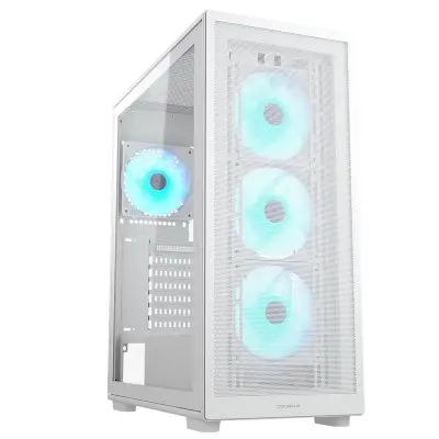 COUGAR MX220 PSU YOK 4XARGB FAN USB 3.0 TYPE-C MIDI TOWER GAMING KASA BEYAZ 