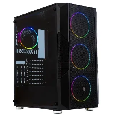 FRISBY FC-9435G 750W 80+ BRONZE 4X120MM DOUBLE SLIM RING RGB FAN USB3.0 GAMING SİYAH KASA  