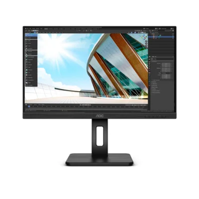 23.8 AOC 24P2Q IPS 4MS 75MHZ VGA HDMI DP DVI FHD 1920X1080 4XUSB3.2 HOPARLÖR ÇERÇEVESİZ PIVOT VESA SİYAH  