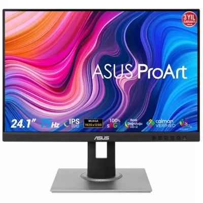 24.1 ASUS PA248QV IPS 5MS 75MHZ 1XVGA 1XHDMI 1XDP WUXGA 1920X1200 HOPARLÖR YÜKSEKLİK AYARI PIVOT VESA SİYAH  