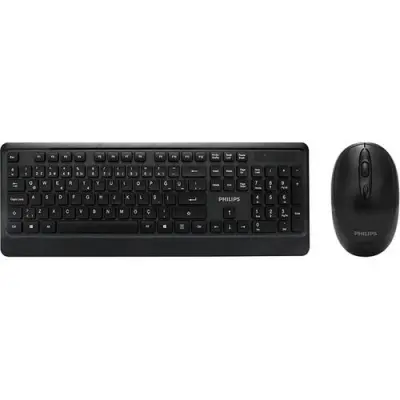 PHILIPS SPT6394/62 C394 KABLOSUZ STANDART TR Q KB+M SIYAH SET 