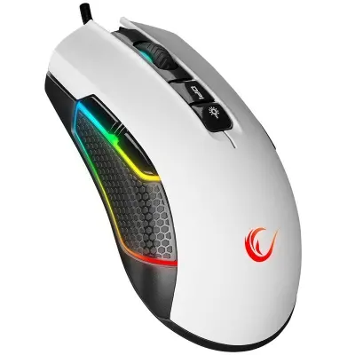 RAMPAGE SMX-R600 PYTHON BEYAZ-RGB ISIKLI USB 12400DPI 9 MAKRO TUSLU KABLOLU GAMING MOUSE 