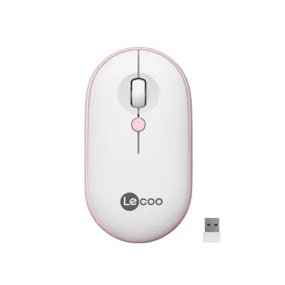 LECOO USB OPTİK KABLOSUZ MOUSE BEYAZ-PEMBE WS212-BP 