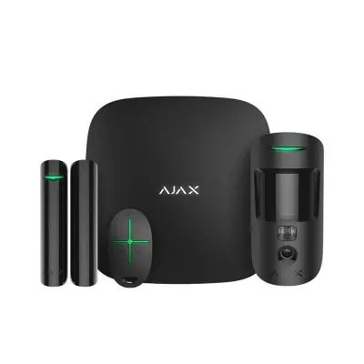 AJAX STARTERKIT CAM 2G GSM/GPRS KABLOSUZ ALARM SETİ SİYAH RENK (KAMERALI PIR DESTEKLİ) 