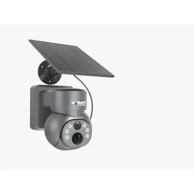 URANIUM ANP-PT4015BSW-S 4MP 3.6MM LENS 15MT IR+ 15MT BEYAZ LED ÇİFT YÖNLÜ KONUŞMA IP65 WIFI SOLAR KAMERA GRİ RENK(UBOX) 