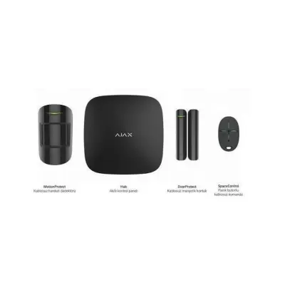 AJAX STARTERKIT HUBKIT 2G GSM/GPRS KABLOSUZ AKILLI ALARM SETİ SİYAH RENK 