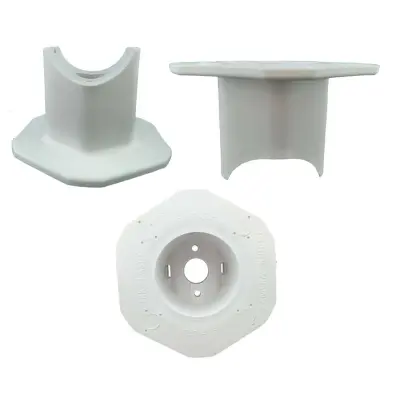 KAMERA KUTUSU TRK-07 YUVARLAK VE ÇOKGEN DİREK İÇİN MONTAJ FLANŞI BEYAZ RENK  